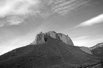 Low angle view of mountain against sky