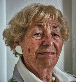 Close-up portrait of woman with eyes closed