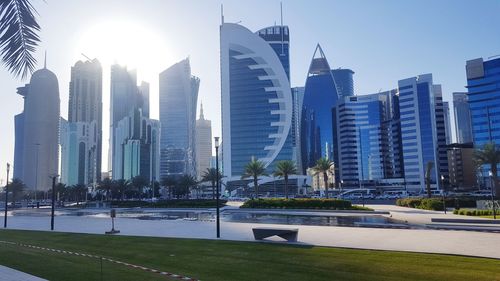 View of skyscrapers in city