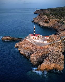 High angle view of sea against sky