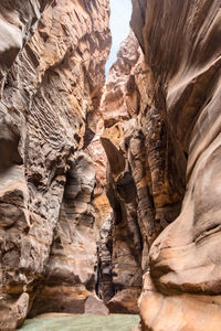 Low angle view of rock formations