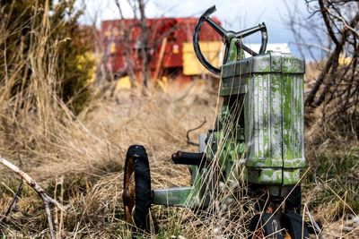 Childs tricycle in shape of tractor