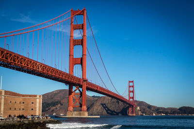 Low angle view of golden gate bridge