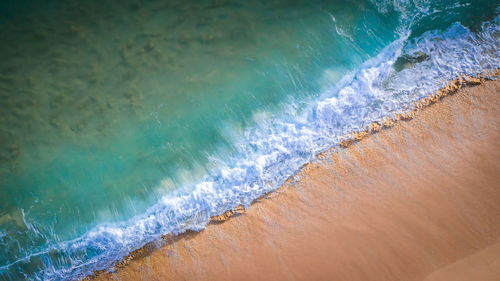 High angle view of sea waves