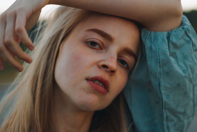 Close-up portrait of woman