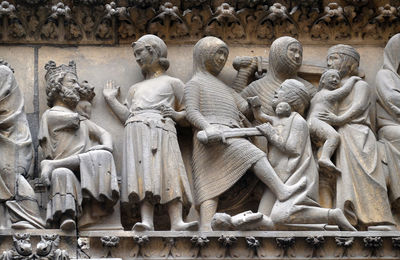 Massacre of the innocents, portal on north facade, notre dame cathedral, paris