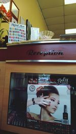 Close-up of text on wall