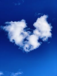 Low angle view of clouds in blue sky