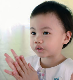 Close-up portrait of cute baby