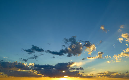 Low angle view of sky during sunset