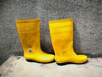 Close-up of yellow box