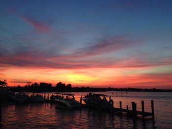 Scenic view of sea at sunset