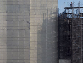 Low angle view of building at construction site