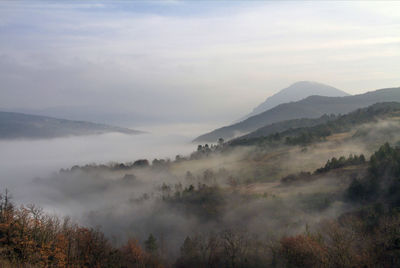 Scenic view of mountains against sky