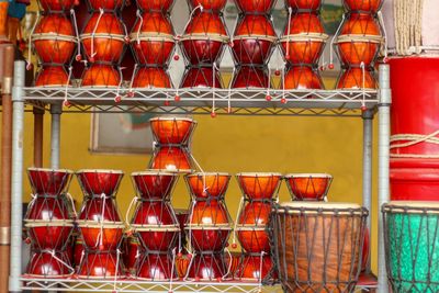 Close-up of red for sale in market stall