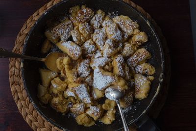 High angle view of dessert in container