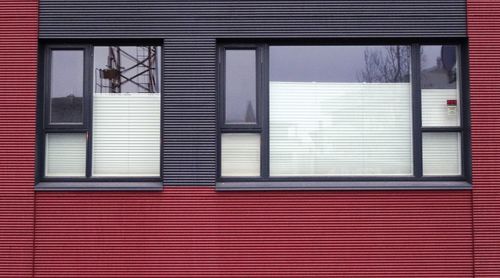 Closed window of building