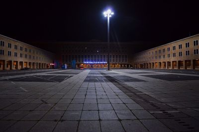 Illuminated street light at night