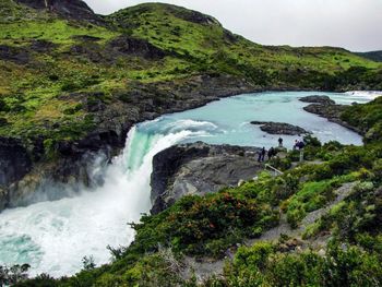 Scenic view of waterfall