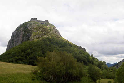 Low angle view of mountain against sky