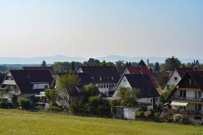 Houses against clear sky