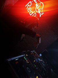 High angle view of man at music concert