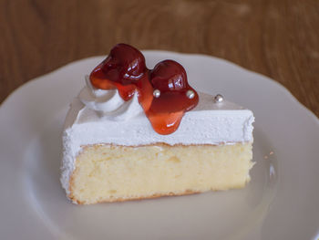 Close-up of cake in plate