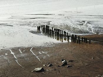 Scenic view of frozen sea during winter