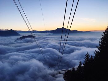 Scenic view of clouds at mount rigi during sunset