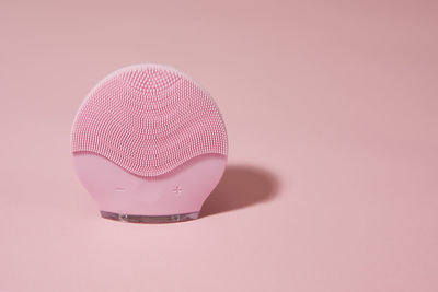 High angle view of pink umbrella
