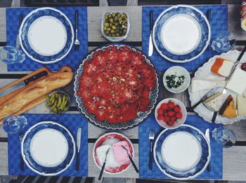 Directly above shot of food in bowl