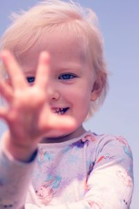 Close-up portrait of cute girl