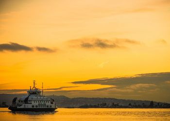 Scenic view of sunset over sea