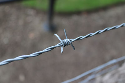 Close-up of barbed wire