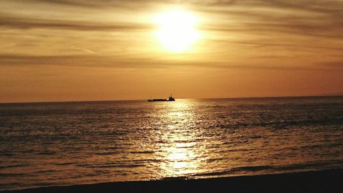 Scenic view of sunset over sea