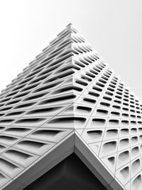 Low angle view of modern building against clear sky