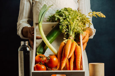 High angle view of vegetables on table