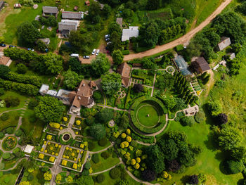 Orekhovo manor top view in summer