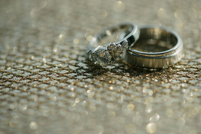 Close-up of wedding rings