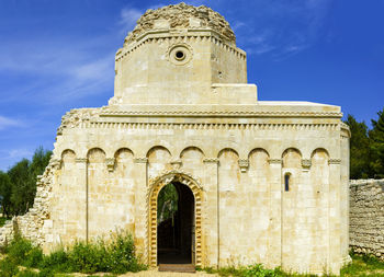 Low angle view of historical building against sky