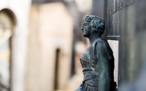 Close-up of statue against blurred background