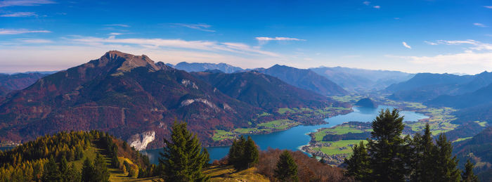 Panoramic view of mountains against sky