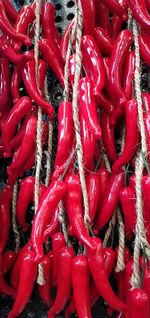 Full frame shot of red chili peppers for sale