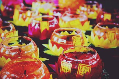 Close-up of colorful shop for sale