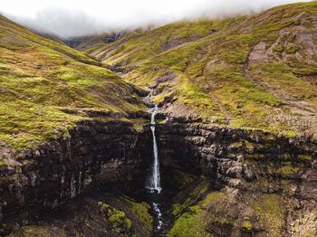 Scenic view of waterfall