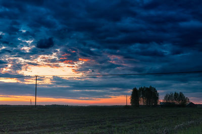 Scenic view of landscape against cloudy sky