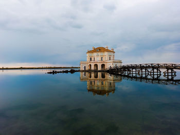 Scenic view of sea against sky in casina vanvitelliana, fusaro napoli