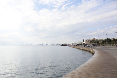 Low angle view of coastline of thessaloniki