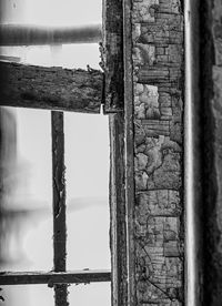 Close-up of rusty metal window