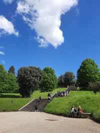 People in park against sky